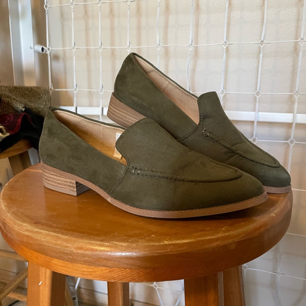 Green loafers